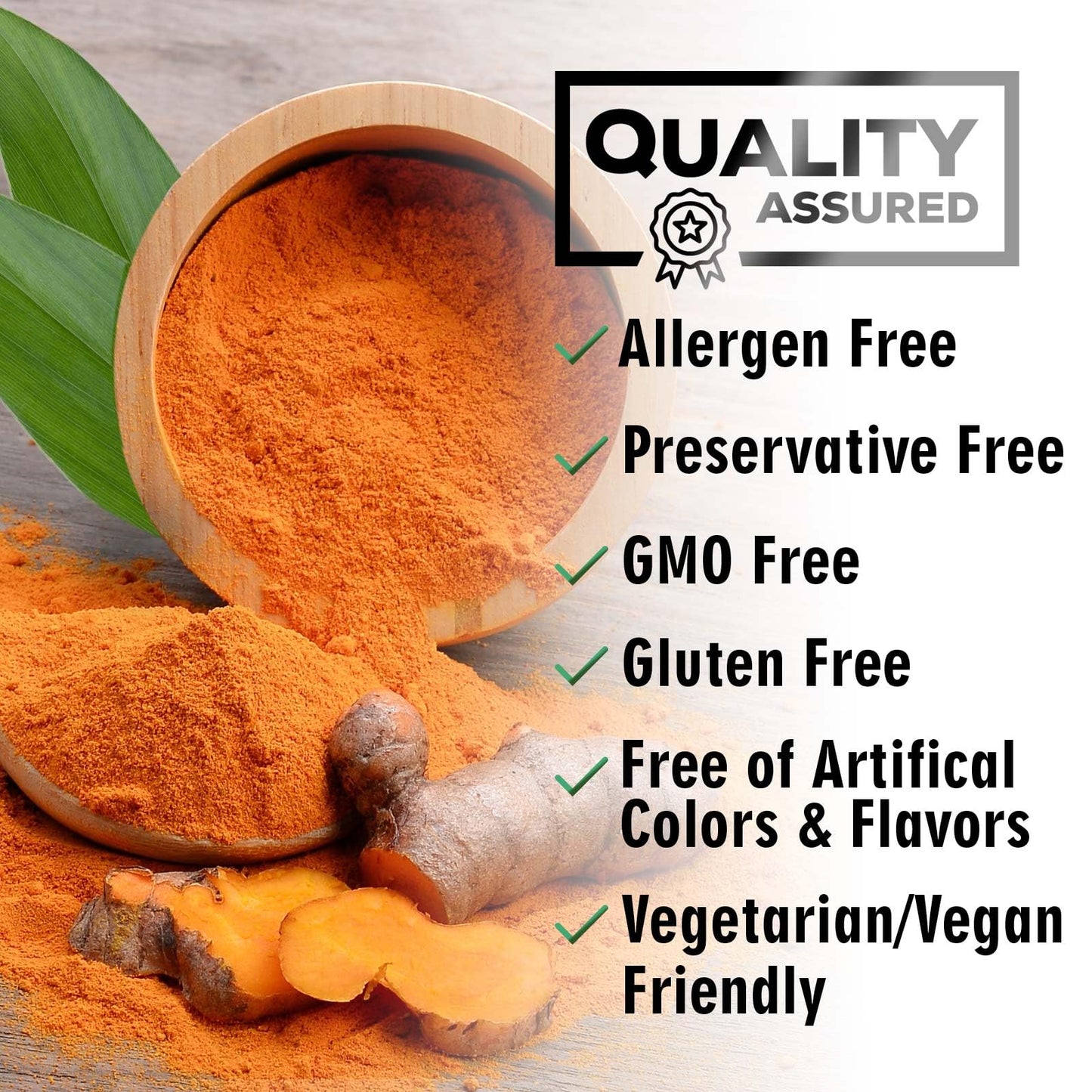 Turmeric Curcumin 2600mg with BioPerine – 95% Curcuminoids | Organic Turmeric, Vegan, Non-GMO | 60 Capsules | Made in USA