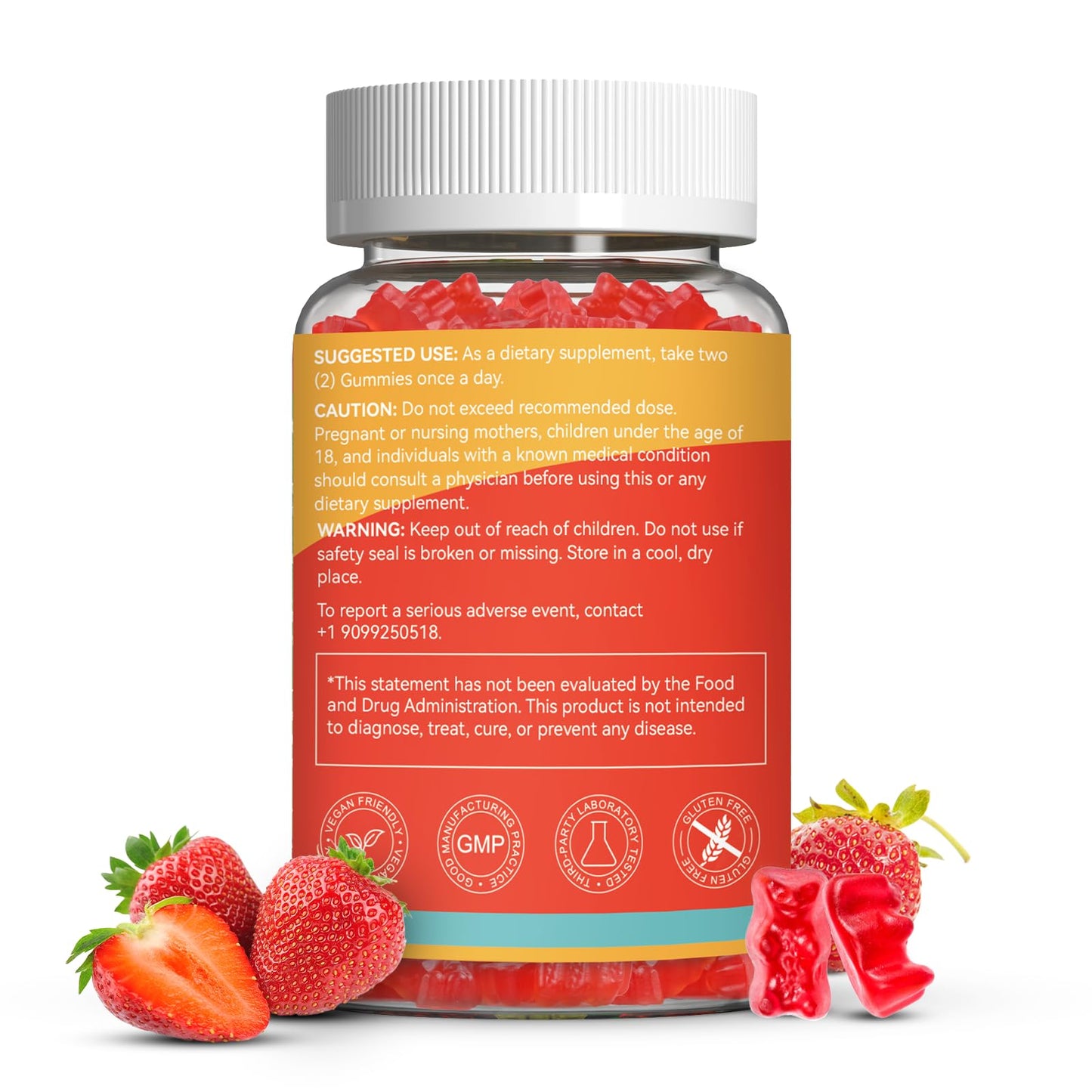 Agumoon Vitamin D3 5000 IU Gummies – Immune, Bone & Muscle Support | 60 Count Strawberry