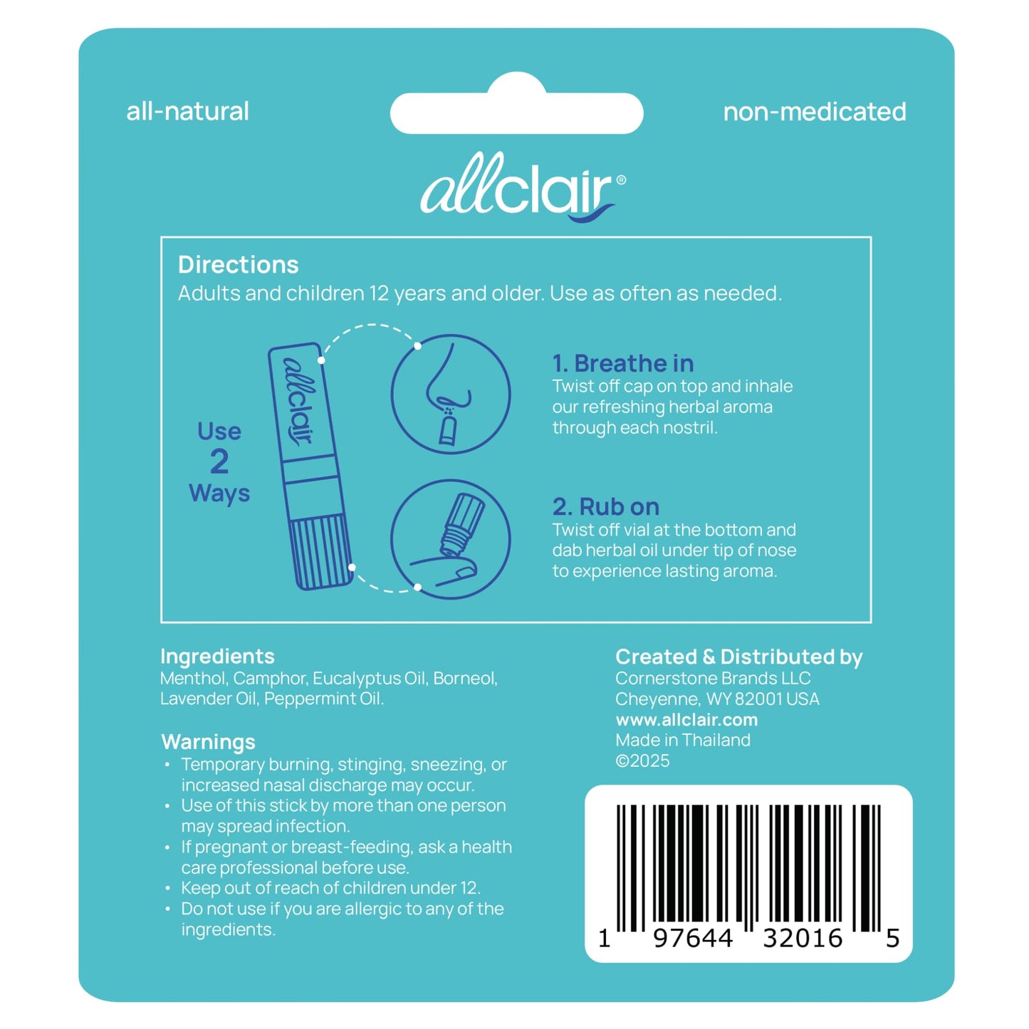 Allclair Nausea Relief Inhaler (Pack of 4) — Fast, Drug-Free & Portable