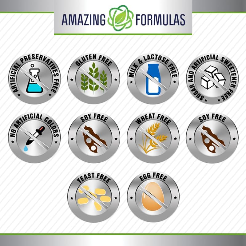 Amazing Formulas PABA 500 Mg Supplement – 100 Capsules, Non-GMO, Gluten-Free, Made in USA