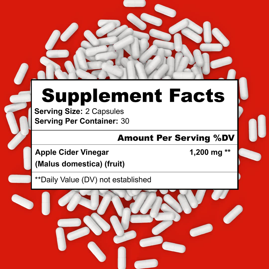Reduce Abdominal Fat - Apple Cider Vinegar Capsules | Best for Weight Loss - NI UNA DIETA MÁS