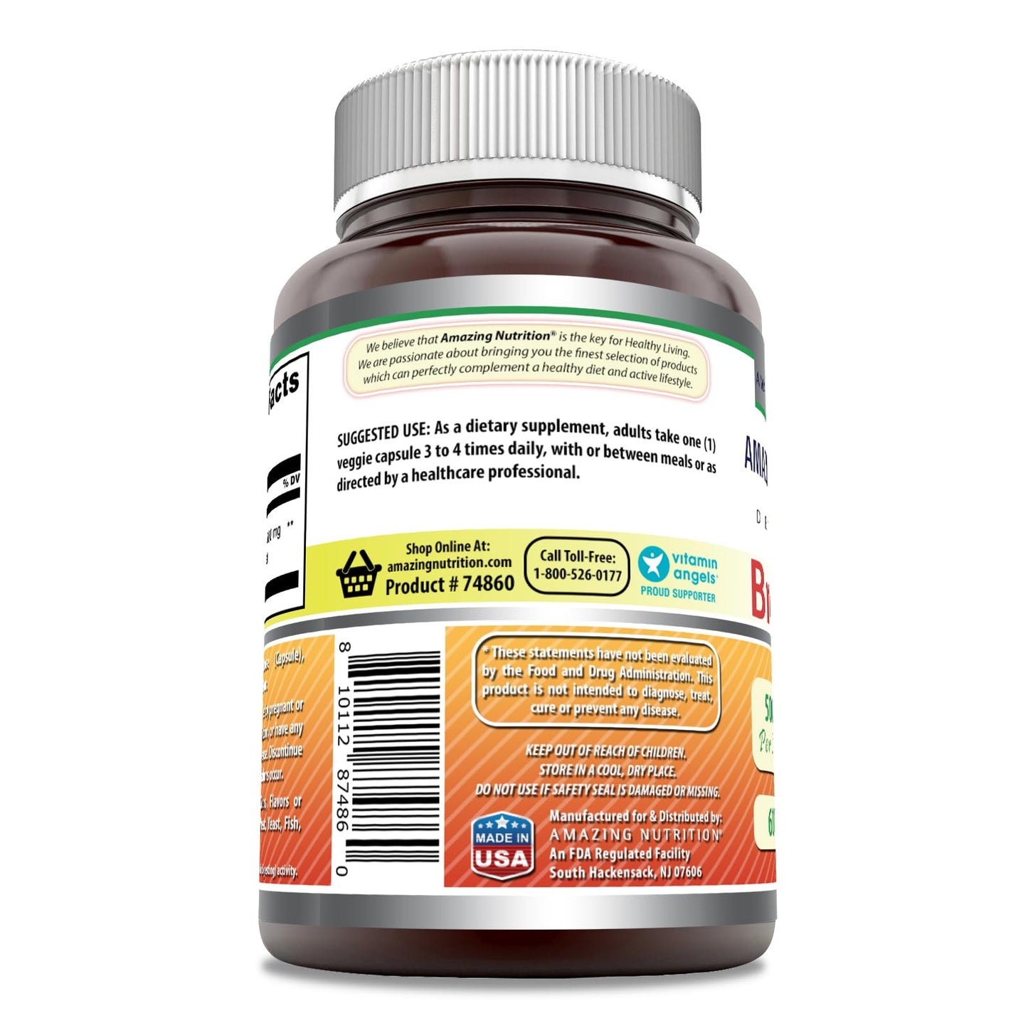Amazing Formulas Bromelain 500mg 2400 GDU, 60 Veggie Capsules | Non-GMO | Gluten Free | Made in USA | Ideal for Vegetarians