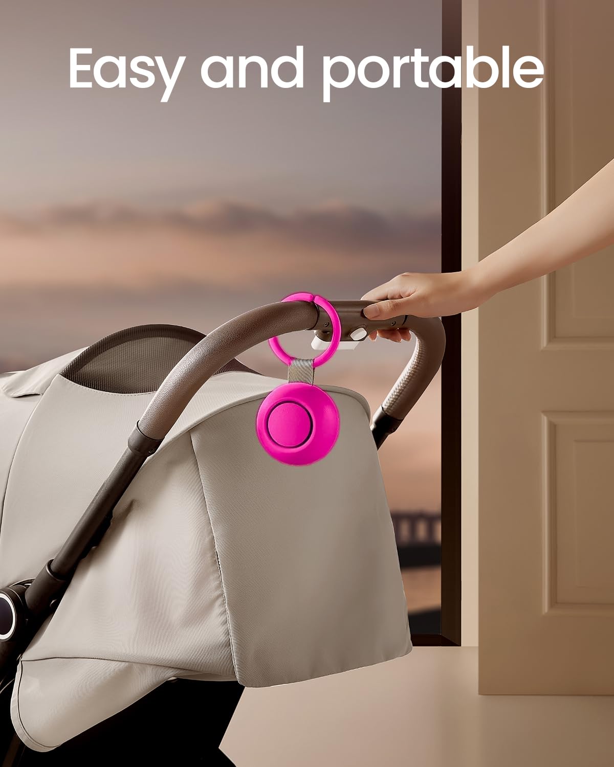 CHICWAY Portable Sound Machine for Baby and Adults — AI Cry Detection, 18 Sounds, Barbie Pink