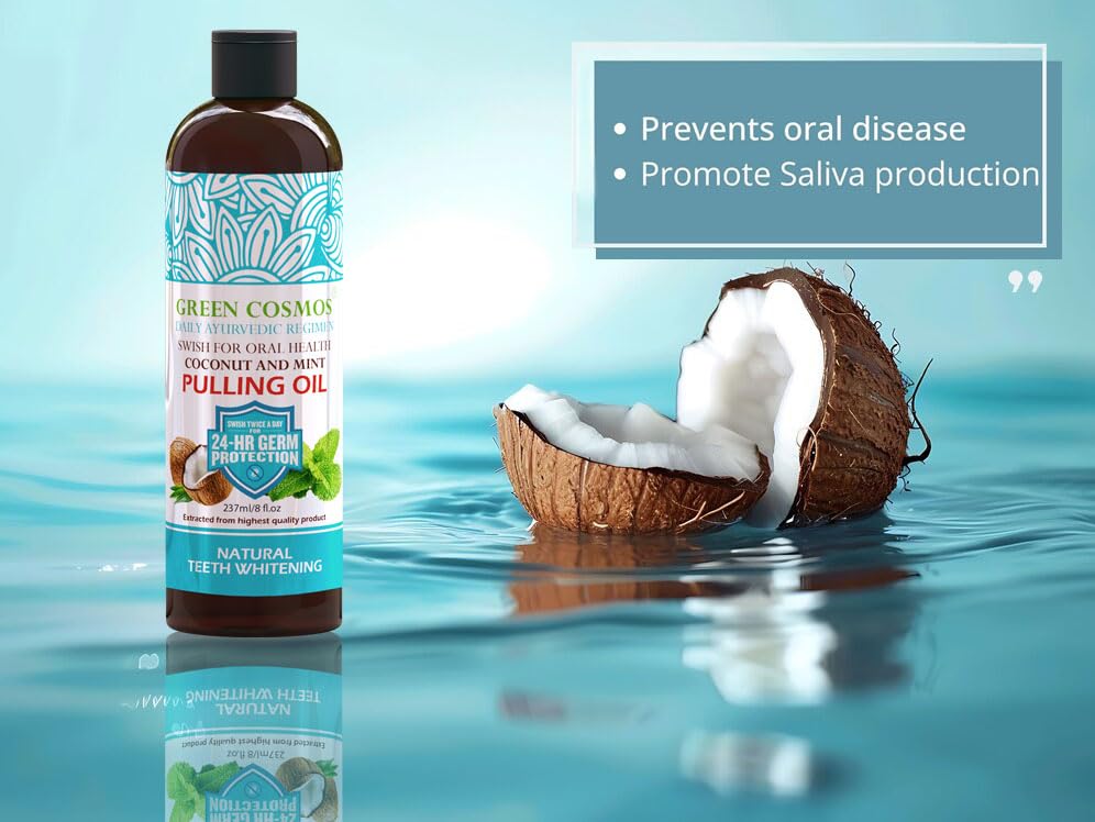 Coconut Mint Pulling Oil Mouthwash 237ml – Ayurvedic, Alcohol & Fluoride Free