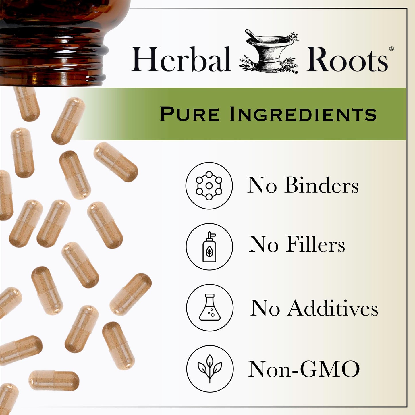 Herbal Roots Panax Ginseng | Organic Korean Ginseng Root Powder 1000mg | High Ginsenosides for Energy & Performance | 60 Vegan Capsules