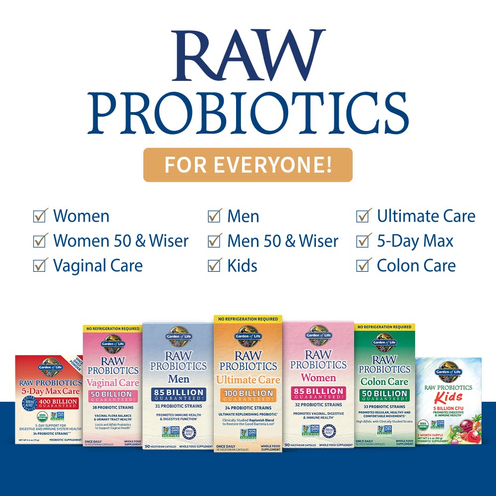 Garden of Life Raw Probiotics Colon Care - 50B CFU, 30 Capsules