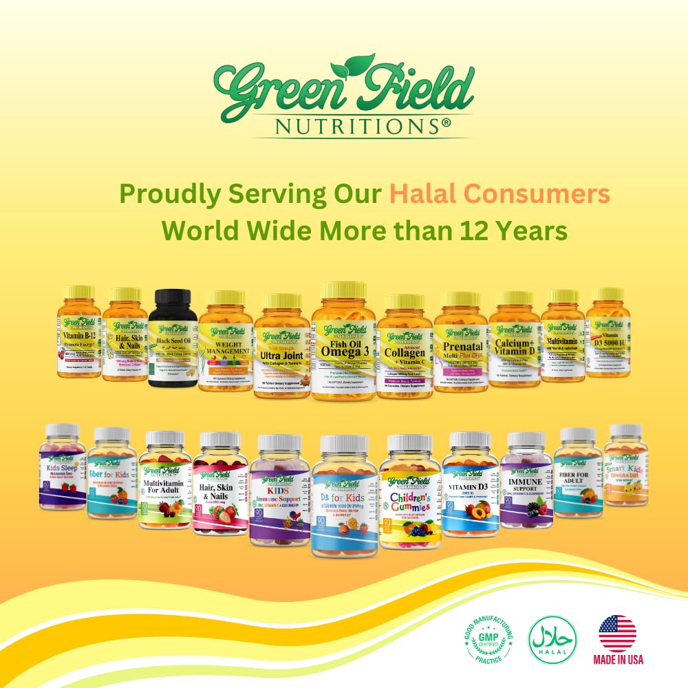 Greenfield Nutritions Halal Multivitamins for Women & Men – 60 Gelatin-Free Tablets