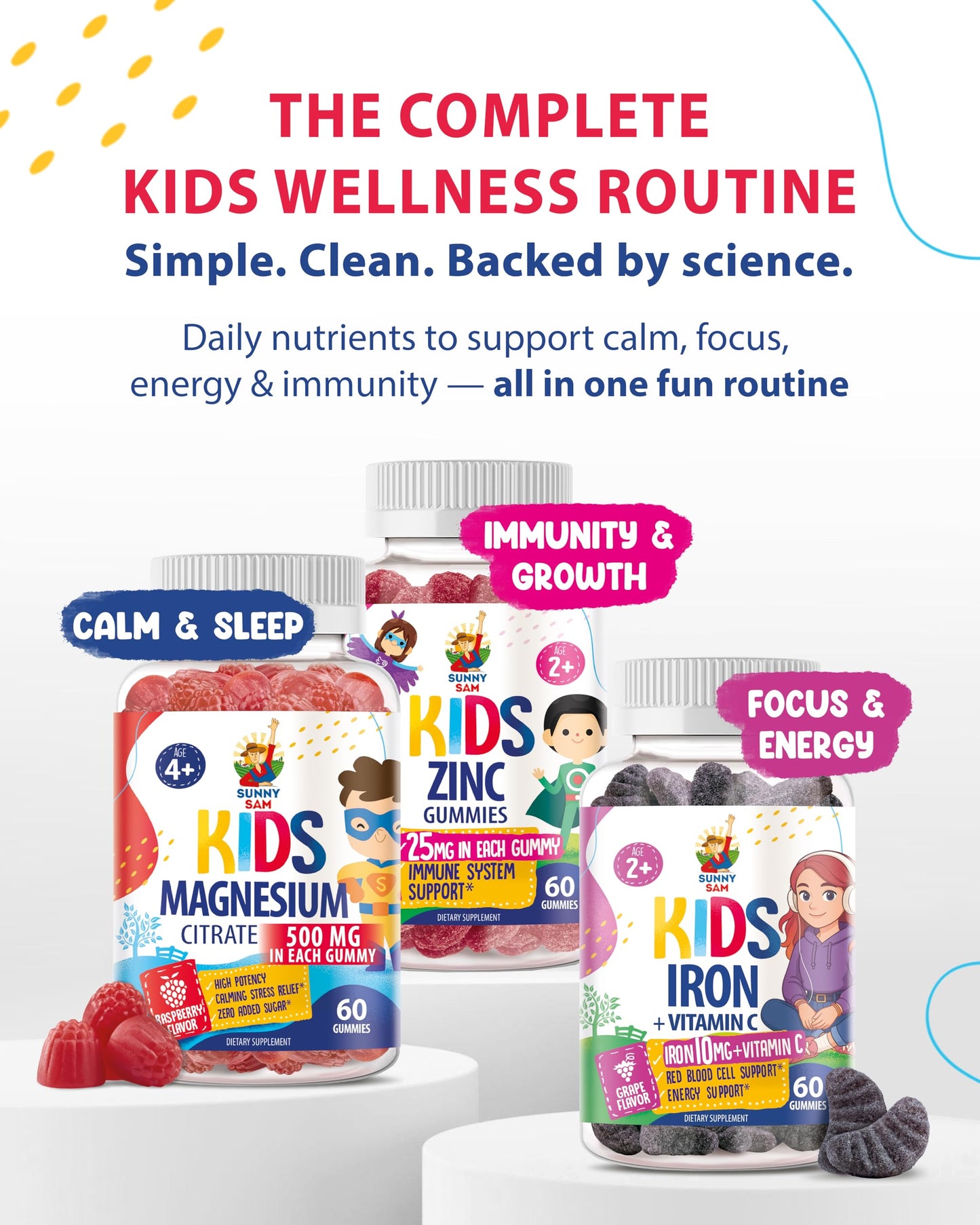 Magnesium Gummies for Kids & Adults – 100mg Calm Magnesium Chews
