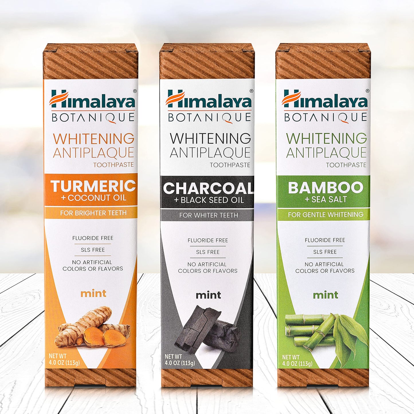 Himalaya Botanique Whitening Antiplaque Toothpaste – Bamboo & Sea Salt, Fluoride Free