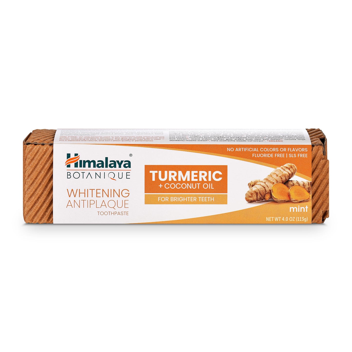 Himalaya Botanique Whitening Antiplaque Toothpaste – Mint, Turmeric & Coconut Oil – Fluoride-Free, Vegan