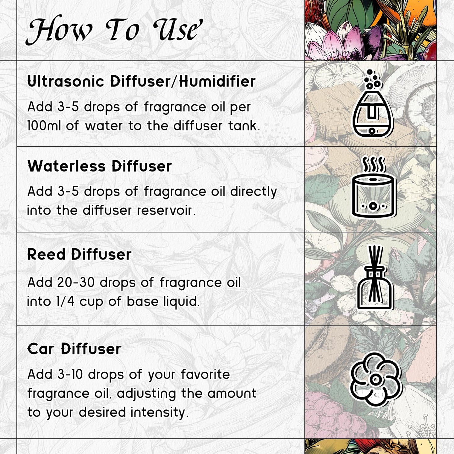 HIQILI Honeyed Sandalwood Diffuser Oil for Car Air Fresheners – Ultrasonic or Reed Diffuser, Relaxing & Cozy Hotel Scent 0.34 Fl Oz