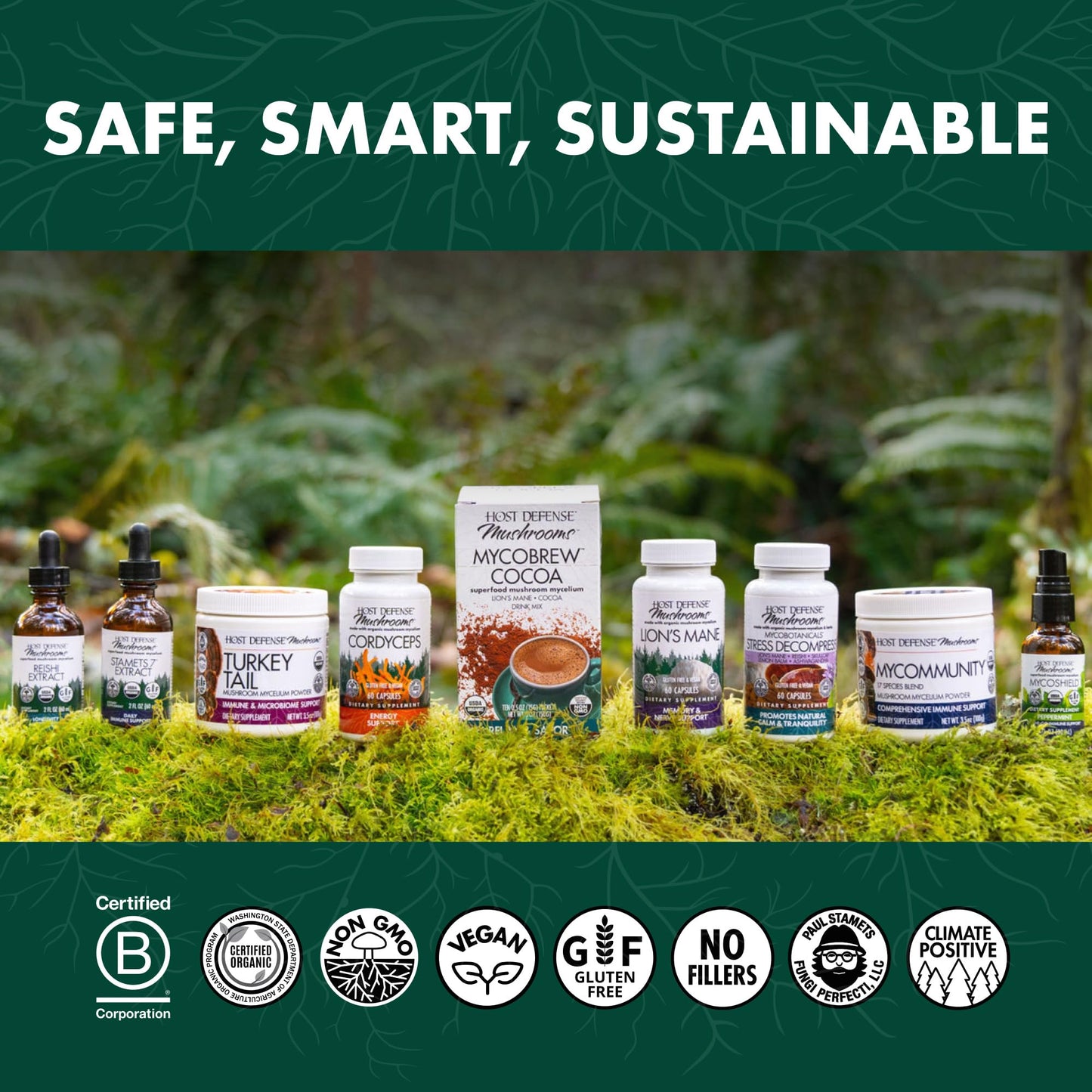 Host Defense MycoBotanicals Capsules – Reishi, Chaga & Maitake Mushroom Supplement (60 Capsules, 30 Servings)