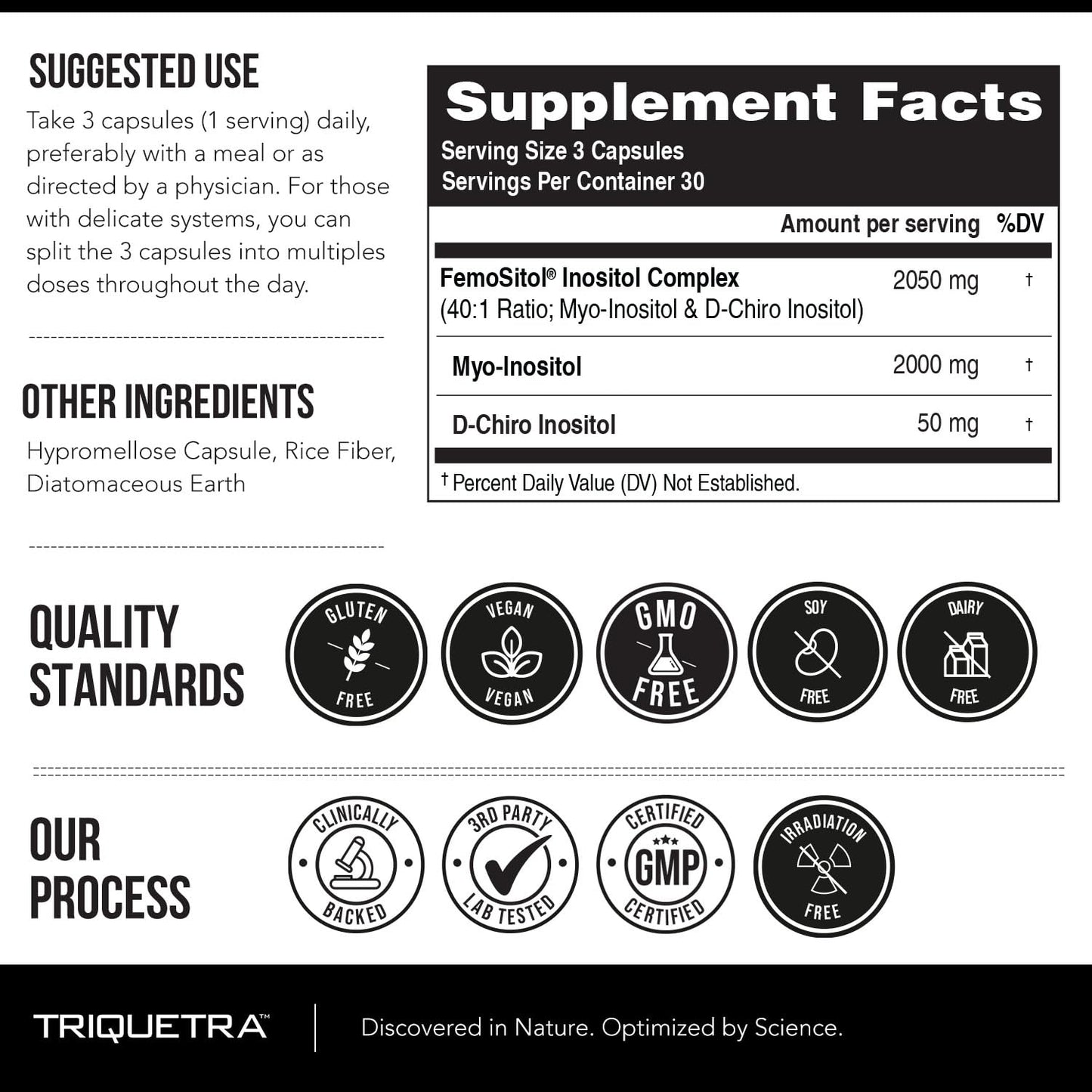 Inositol Supplement | Myo-Inositol & D-Chiro Inositol 40:1 Ratio | Hormonal Balance & Ovarian Health | 90 Capsules (30 Servings) | Clinically Validated
