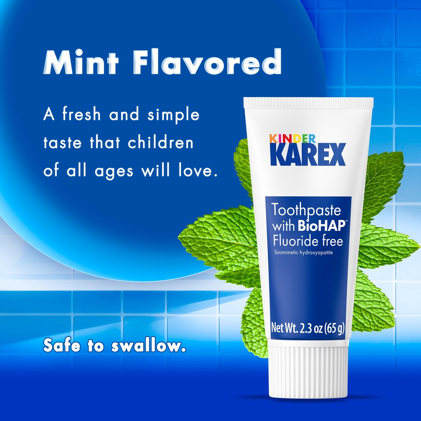 Kinder Karex Hydroxyapatite Kids Toddler Toothpaste 2.3 oz – Fluoride Free, Pack of 6