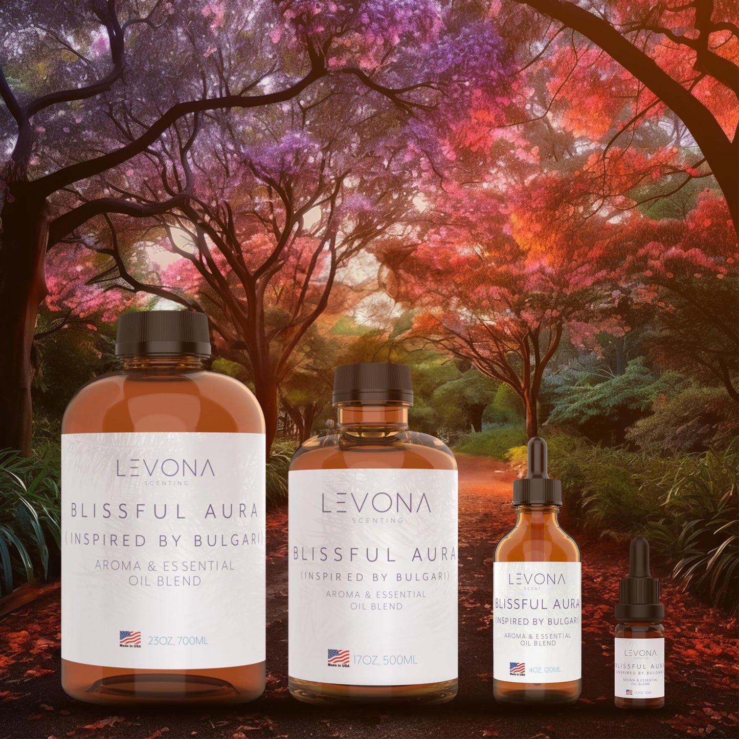 Levona Blissful Aura Essential Oil for Diffuser – Amber, Musk & Jasmine (120 ml)