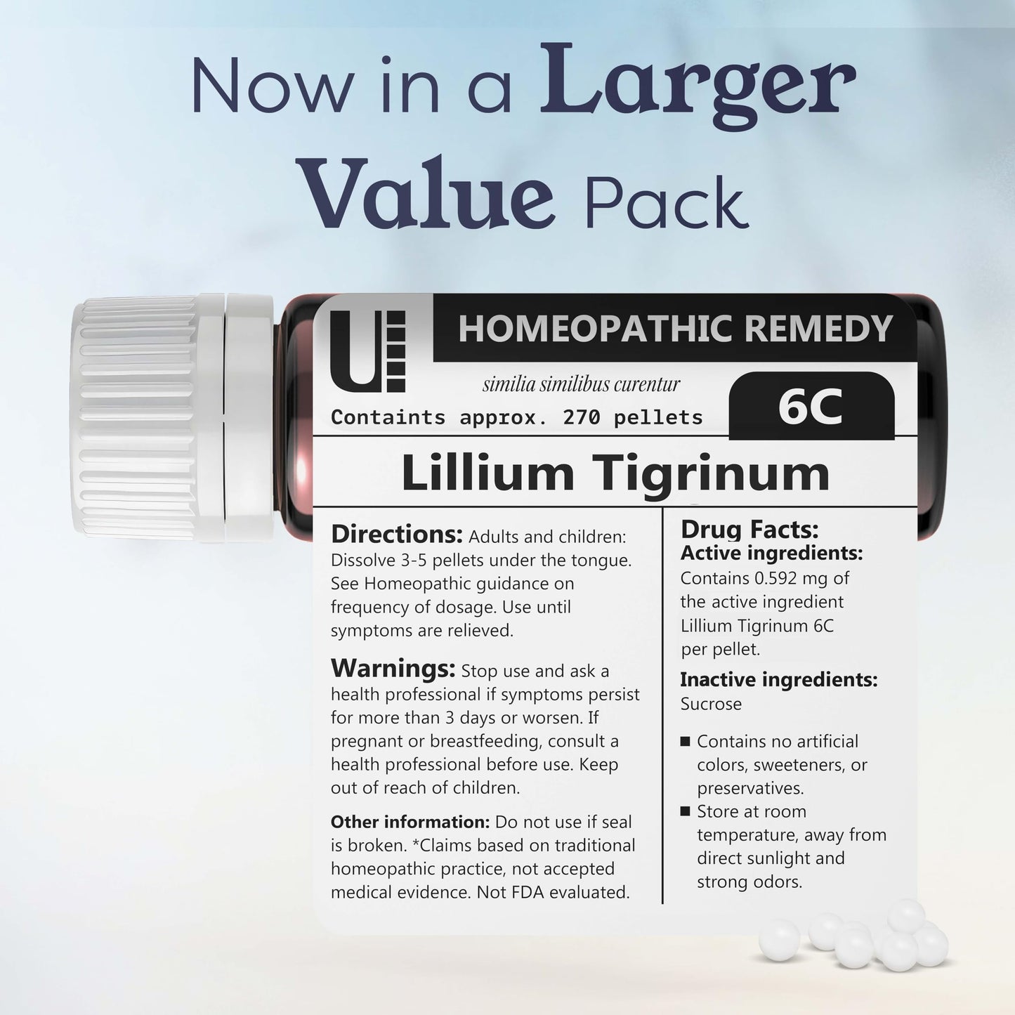 Lillium Tigrinum 6C Homeopathic Remedy, 270 Pellets