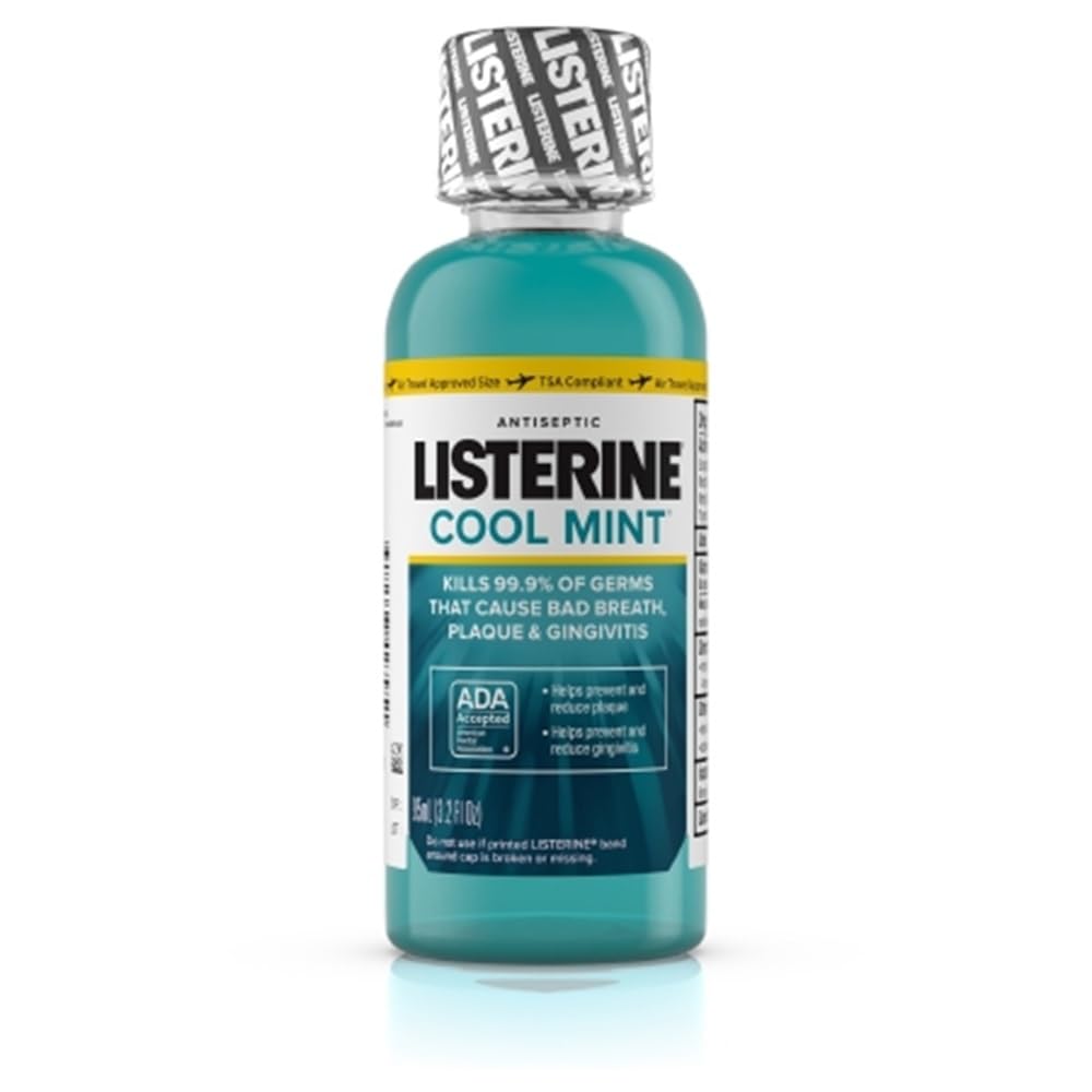 Listerine Cool Mint Antiseptic Mouthwash 3.2 fl oz – Pack of 24 | ADA Accepted