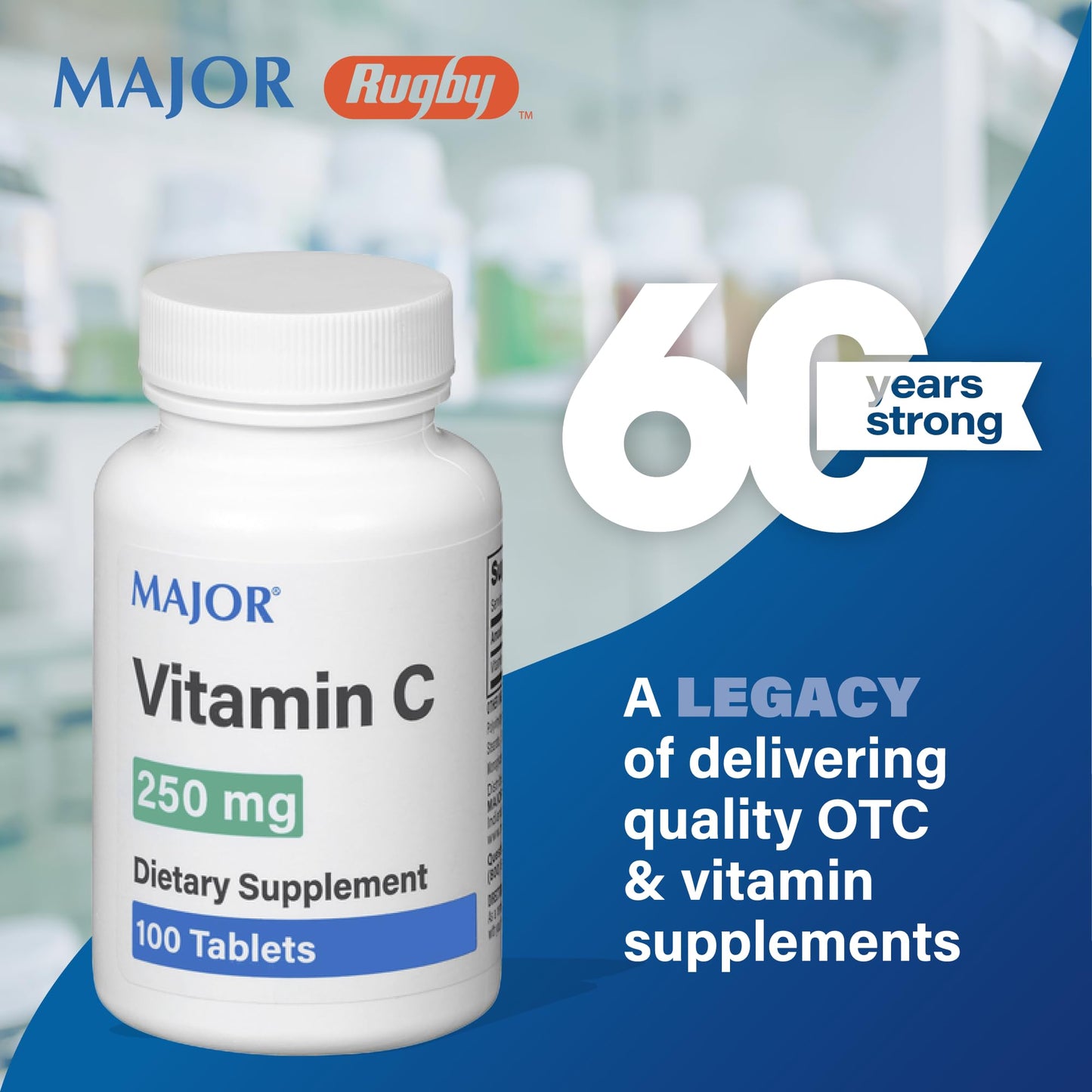 MAJOR Vitamin C 250 mg – 100 Tablets (1 Pack) | Dietary Supplement