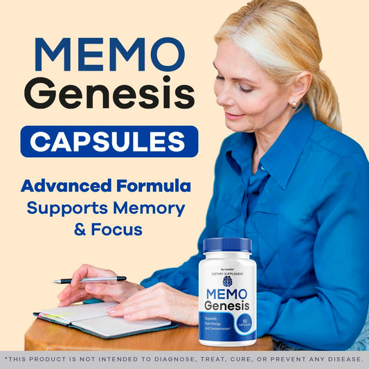 (2 Pack) Memo Genesis Capsules – Brain Health Daily Support, Natural Advanced Formula, 120 Capsules