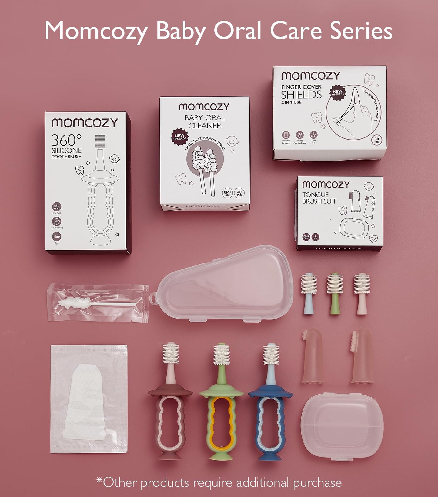 Momcozy Baby Finger Toothbrush, Tongue Cleaner & Wipes – 30 Count
