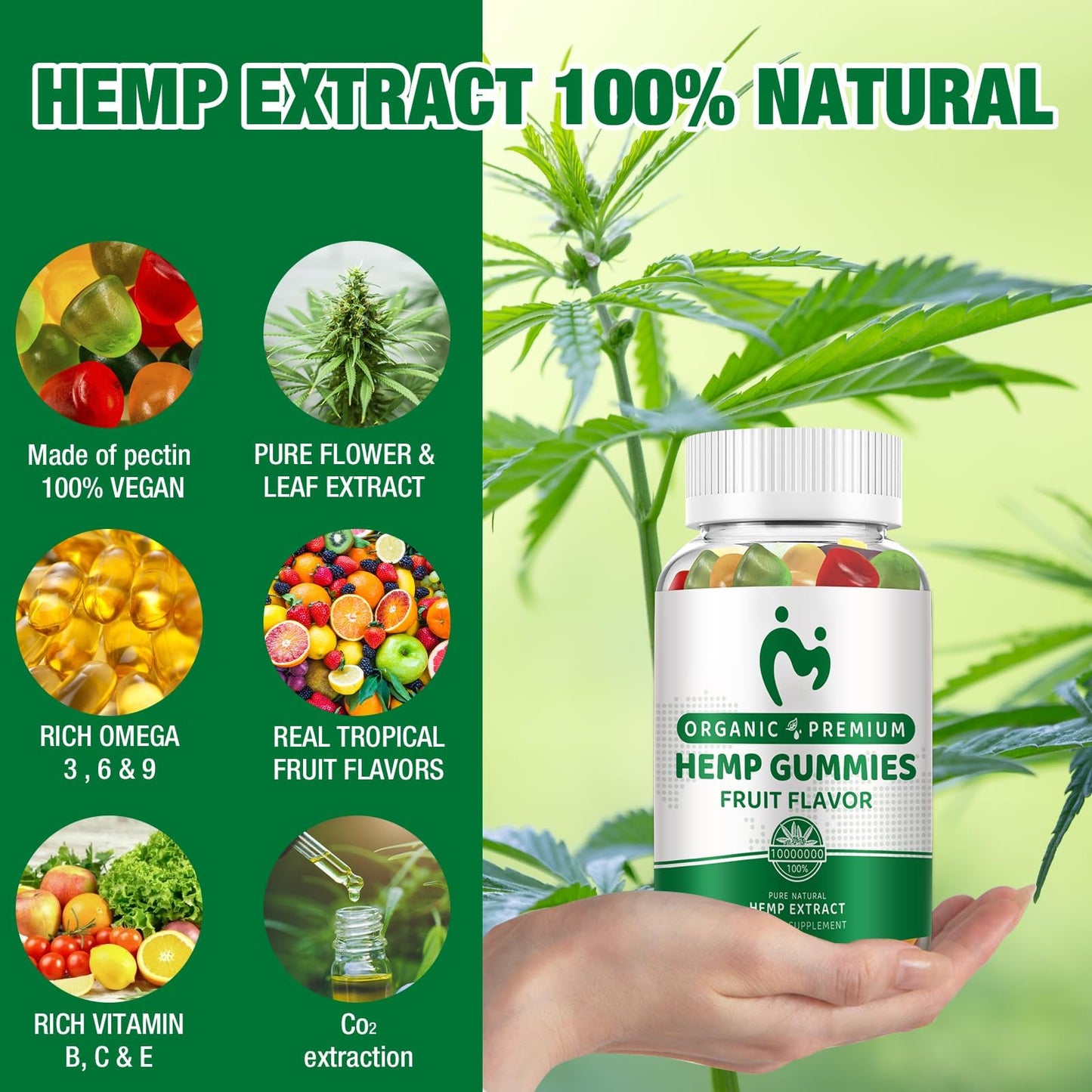 Hemp Gummies for Pain, Anxiety & Sleep - Vegan & Non-GMO | MOSRAY