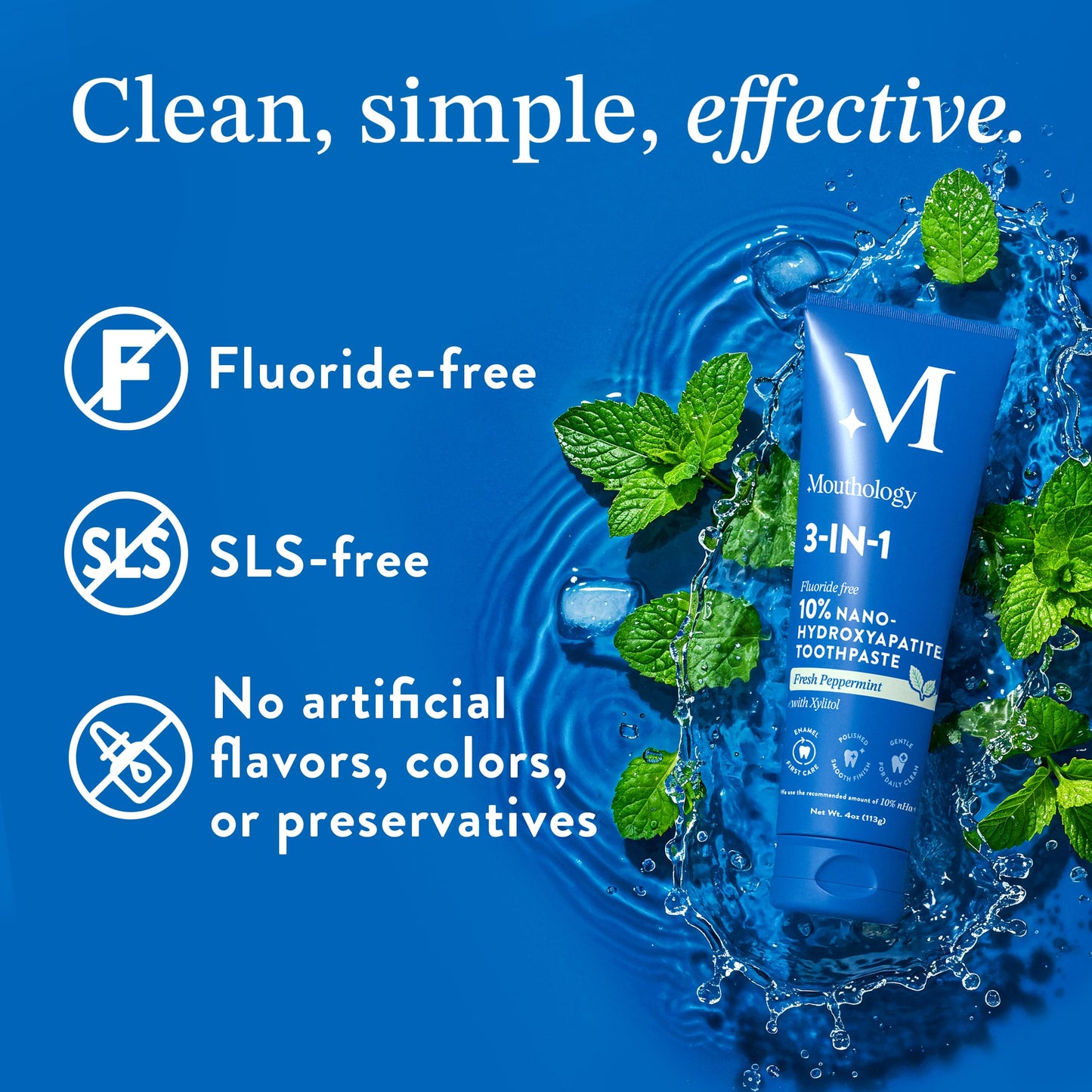 Mouthology 10% Nano Hydroxyapatite Toothpaste – Fluoride Free, SLS Free, 4oz