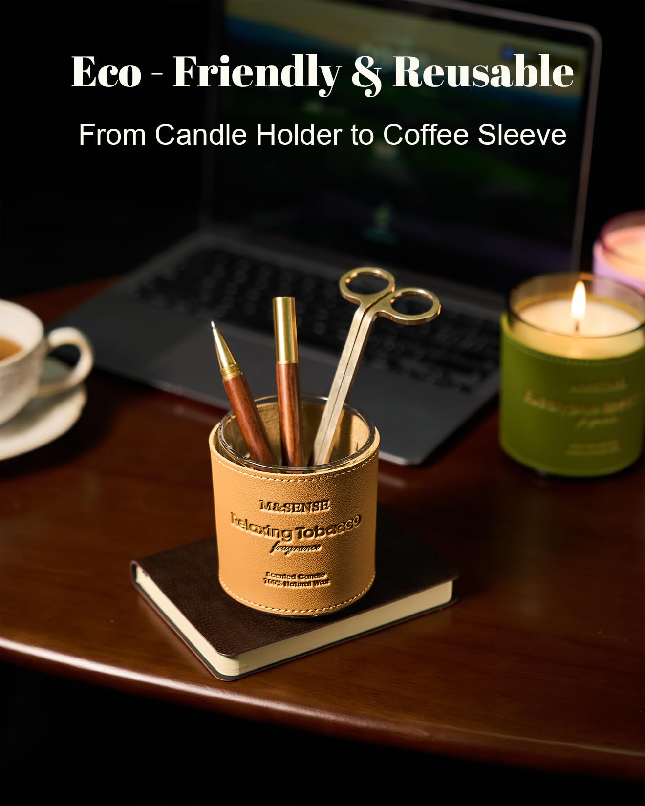 M&SENSE Sage Citrus Scented Vegan Soy Candle – 10oz, 42-Hour Burn Time | Luxury Home Fragrance