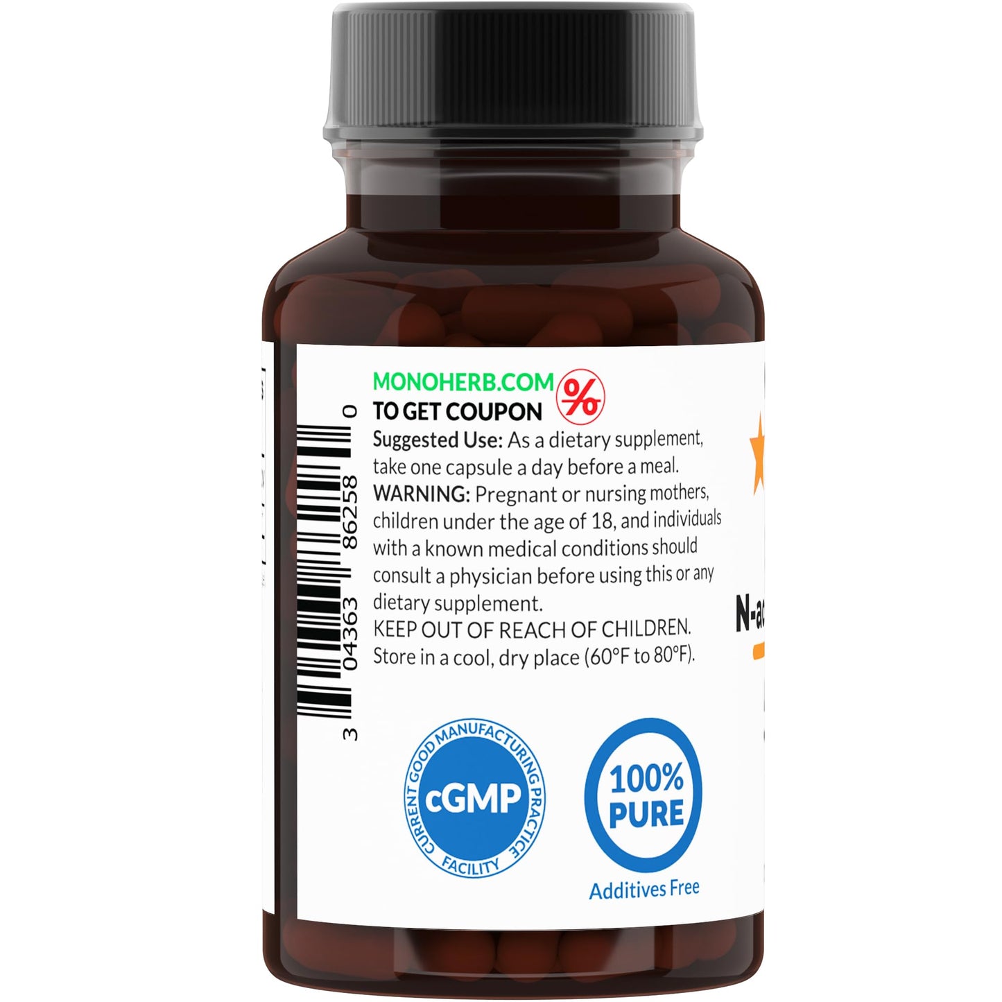 N-Acetyl-L-Cysteine (NAC) 500 mg – 90 Veg Capsules