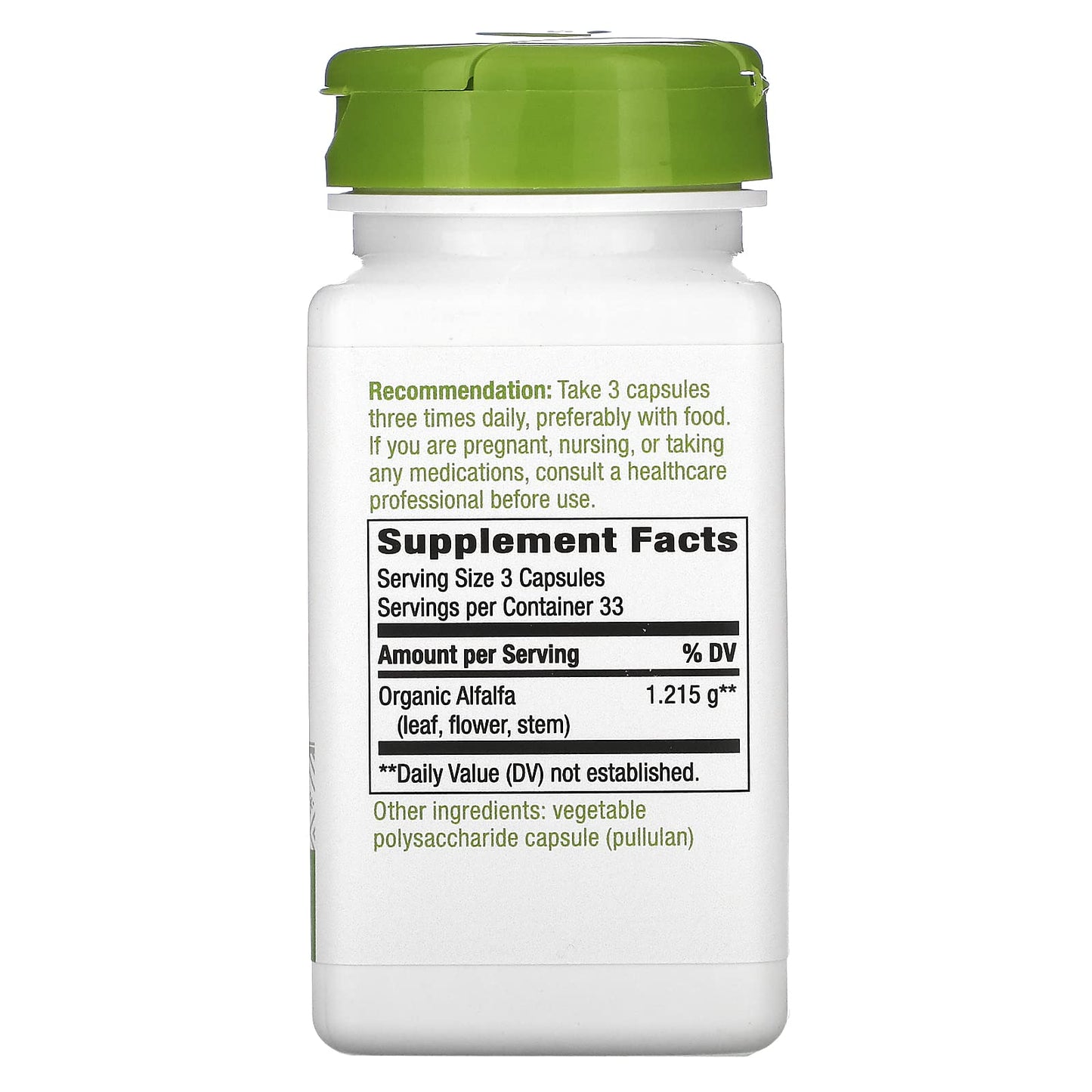 Nature's Way Alfalfa Leaves -- 100 Capsules