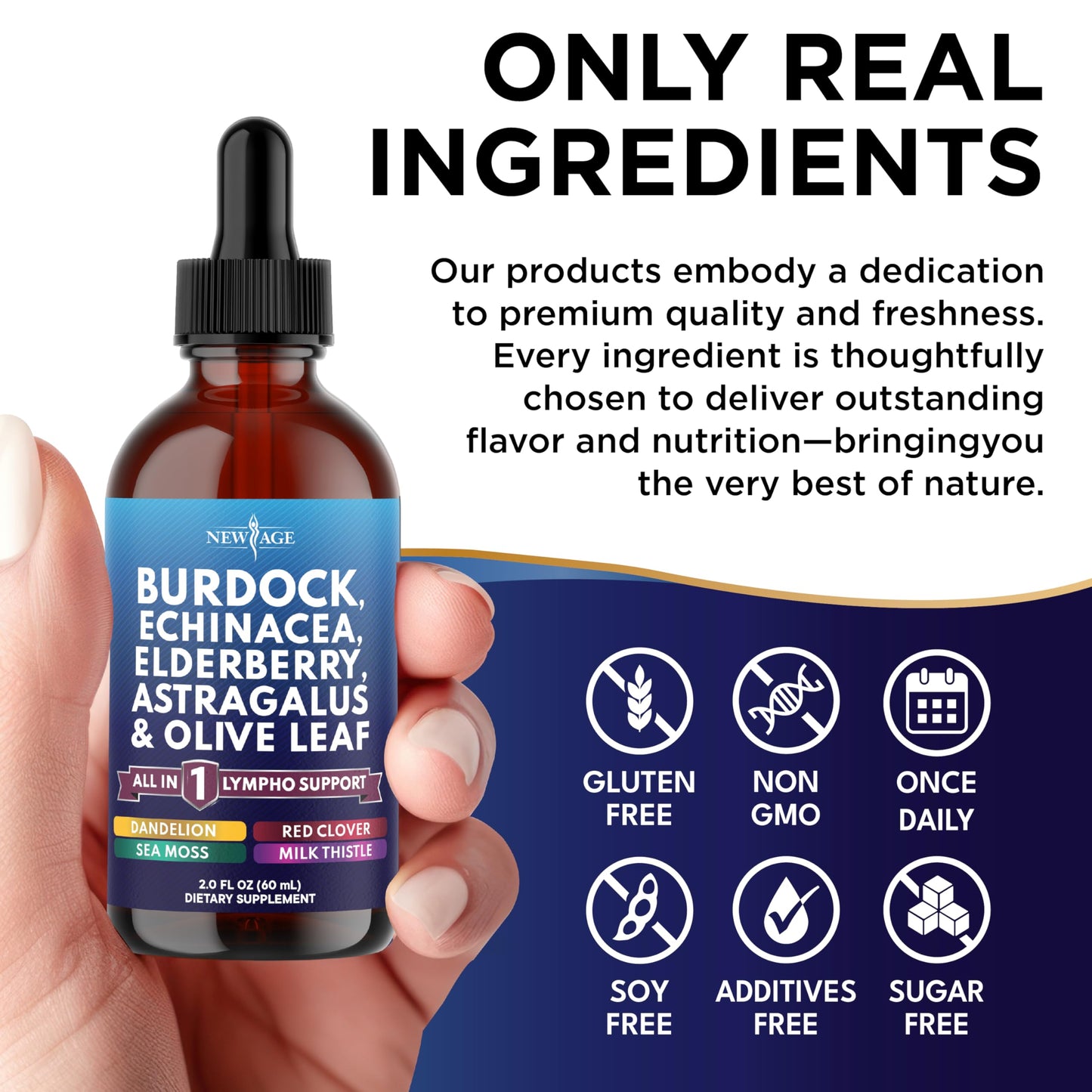 NEW AGE Lymphatic Drainage Drops - Burdock Root & Herbal Support (2 oz)