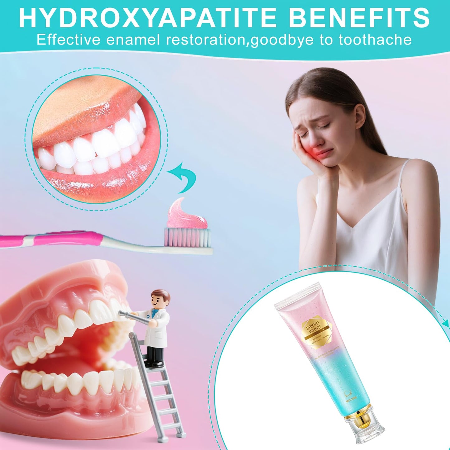 Niacinamide Whitening Toothpaste – Natural, Mild & Non-Irritating for Fresh Breath and Oral Health