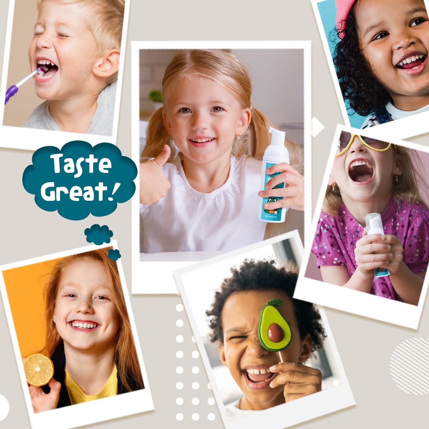 NOHOO Kids Foam Toothpaste - Fluoride Free, Orange & Cantaloupe 60ml