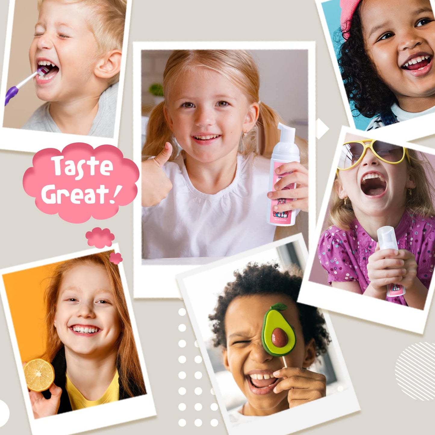 NOHOO Fluoride Free Foam Toothpaste for Kids โ Peach & Cantaloupe