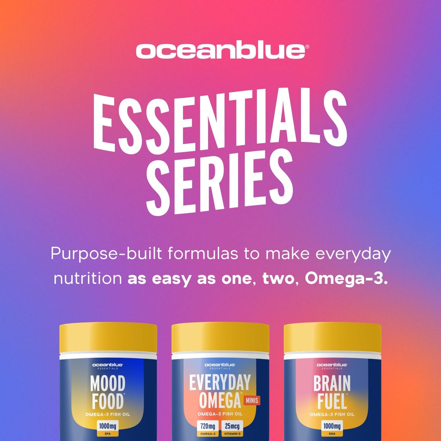 Oceanblue Essentials Brain Fuel 60ct – Burpless Fish Oil, 1000 mg Omega-3 DHA