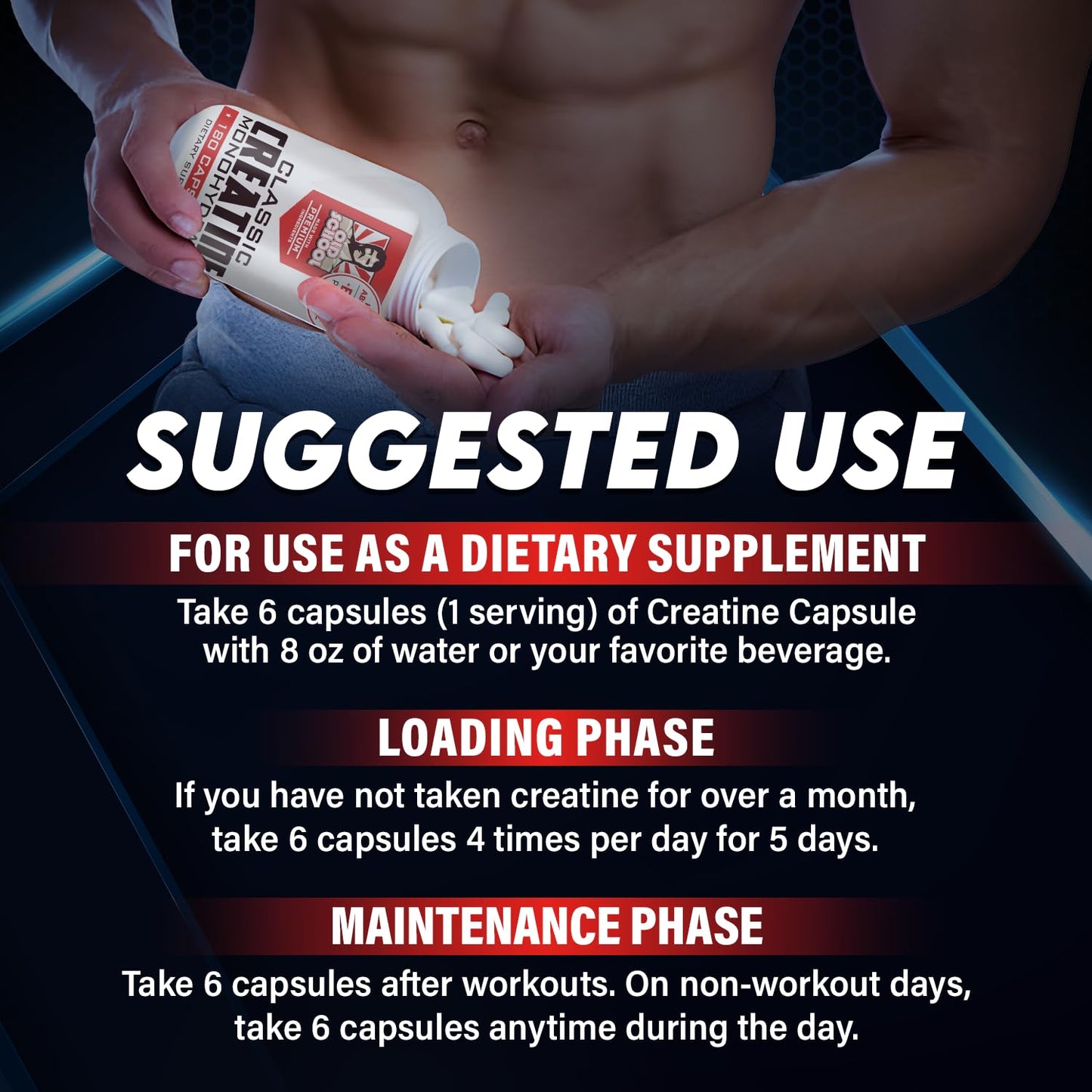 Old School Labs Creatine Monohydrate 5000mg with BioFit Probiotics - Max Strength (USA)
