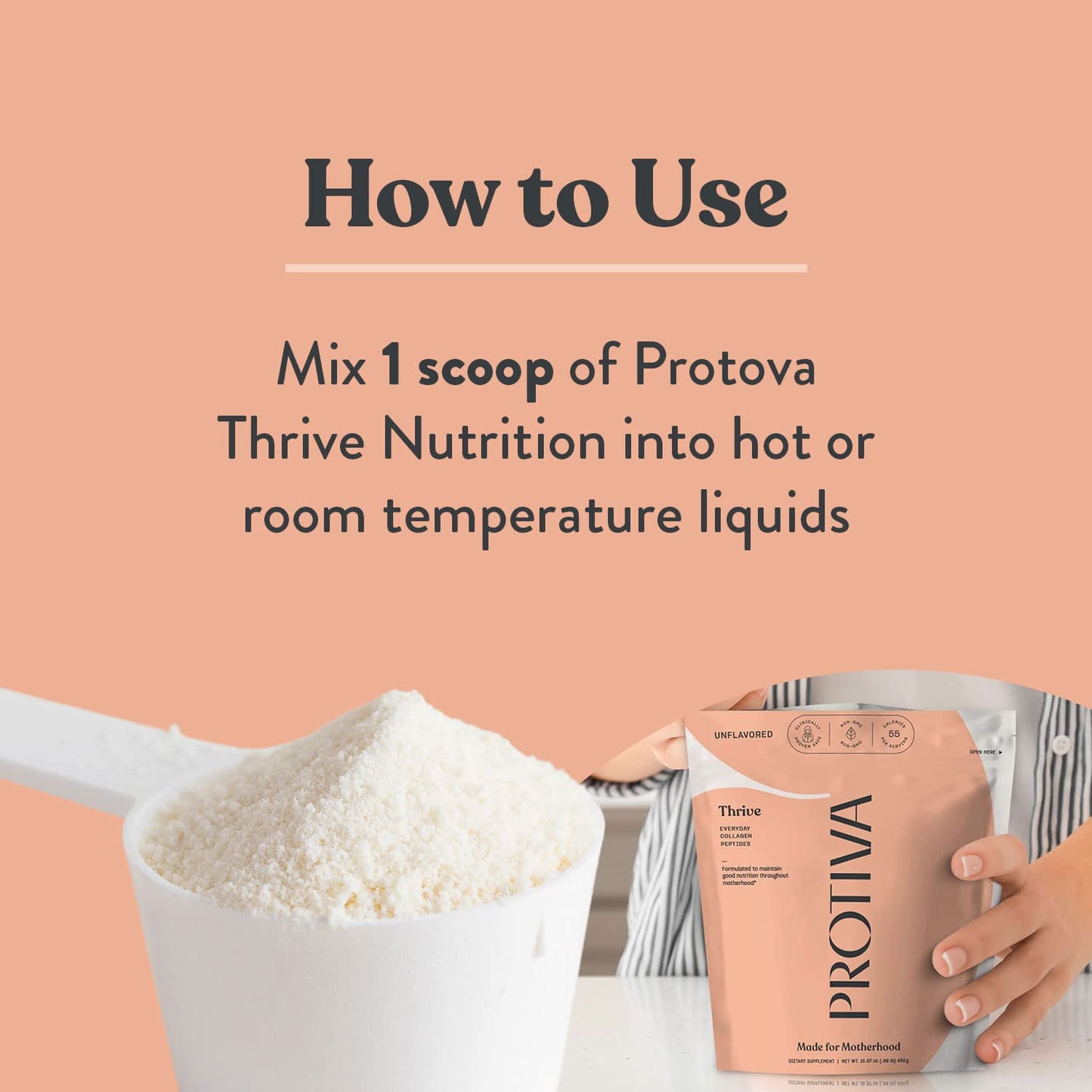 PROTIVA Thrive Collagen Powder for Women - 16 oz Unflavored Collagen Peptide, Safe During Pregnancy & Breastfeeding