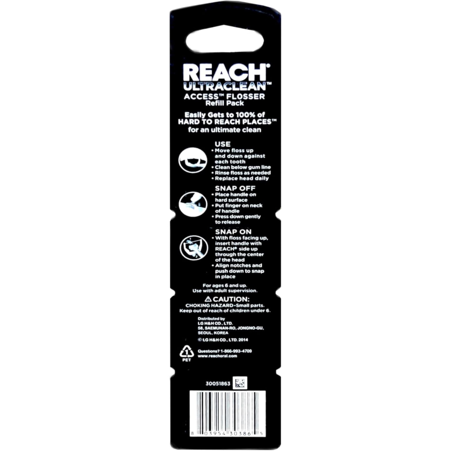 REACH Ultraclean Access Flossers Refill Heads - Fresh Mint, 28 Heads (Pack of 4)