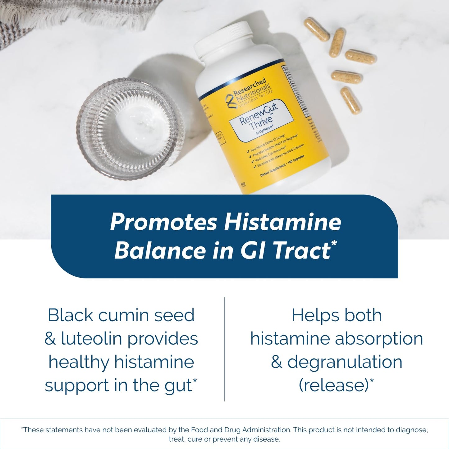 RenewGut Thrive - Gut Health Postbiotics with Pasteurized Akkermansia Muciniphila & Tributyrin | 150 Capsules