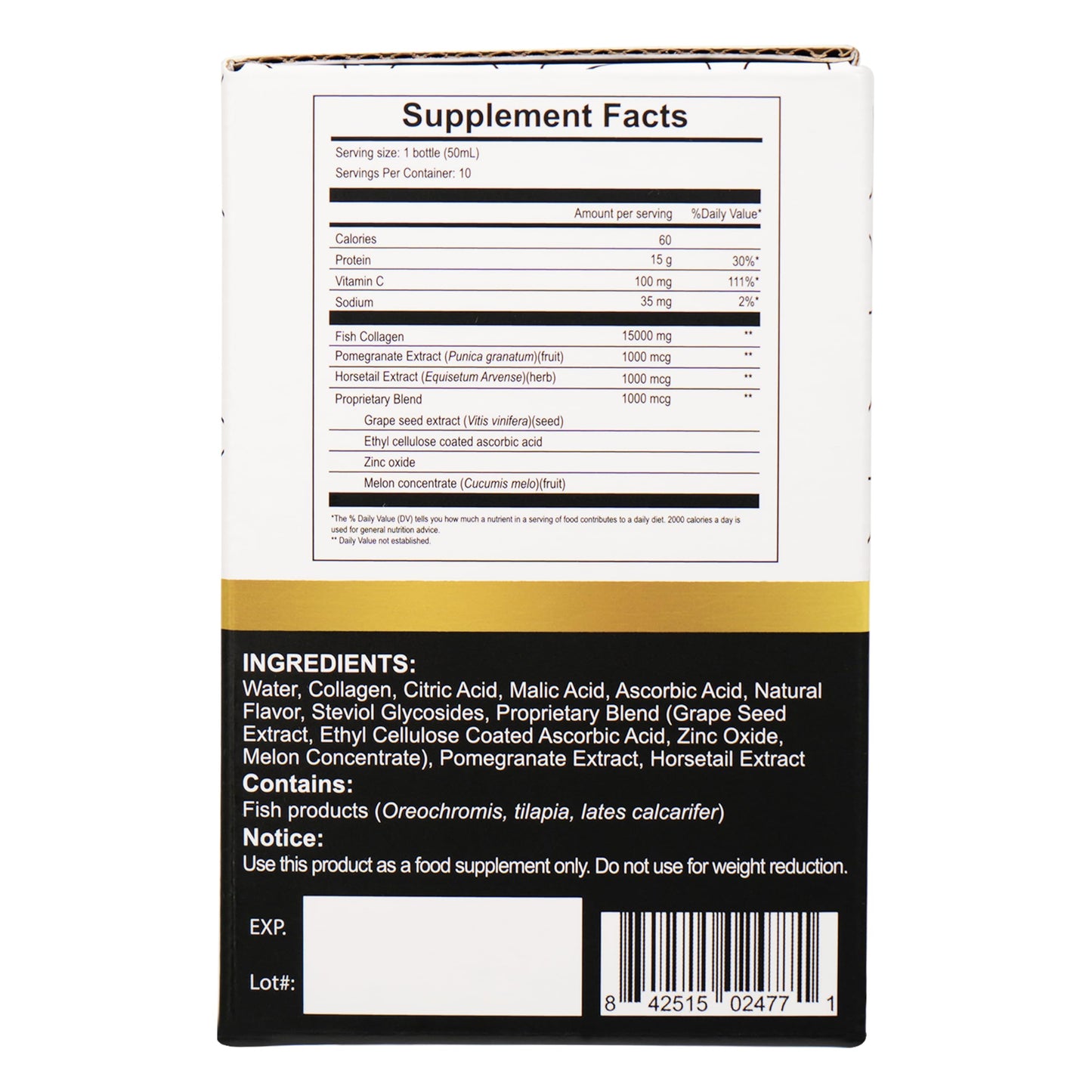 Sipnutri Diamond Liquid Collagen Drink – 15000 mg Marine Collagen + Vitamin C