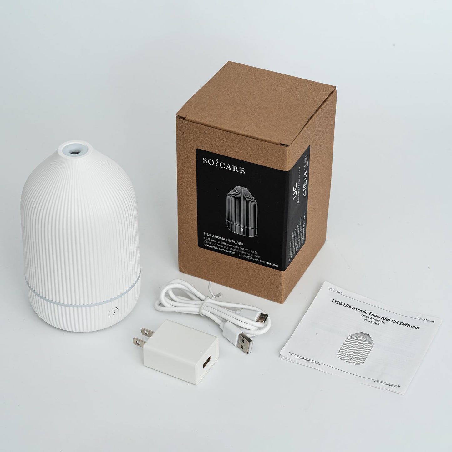 SOICARE 100ML Mini Essential Oil Diffuser — USB Powered, 7 Color LED