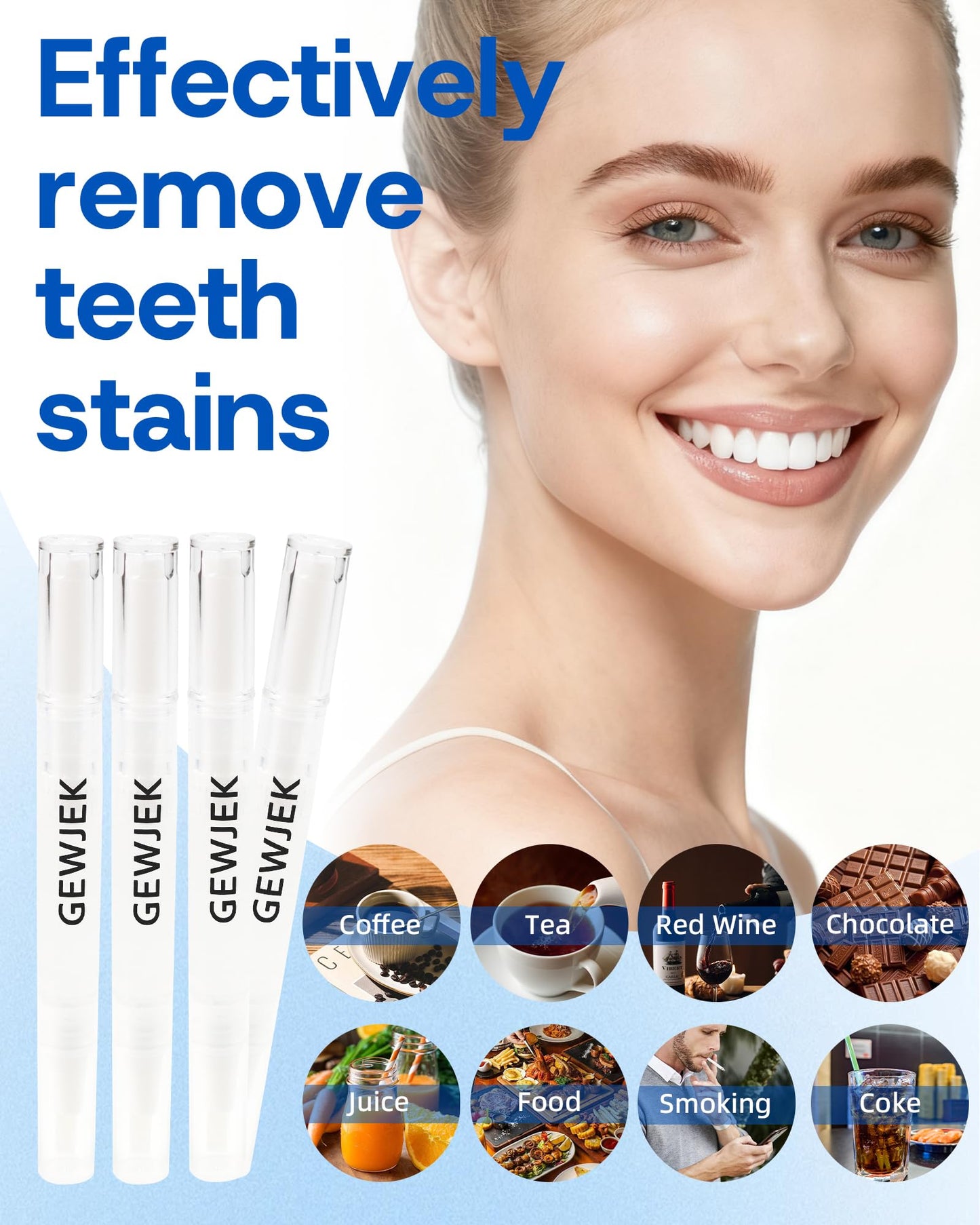 Teeth Whitening Pen 3 Pcs – 35% Carbamide Peroxide Gel, Gentle & Travel-Portable