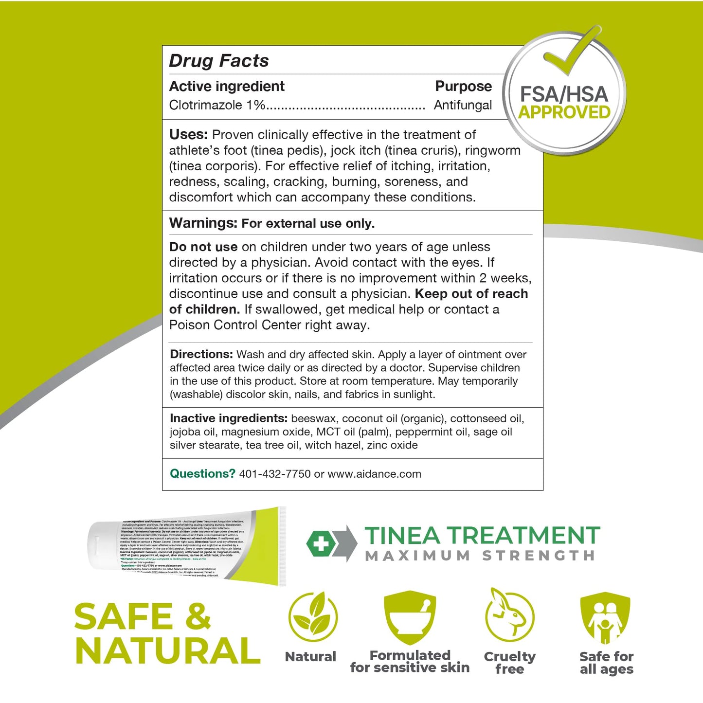 Terrasil Tinea Versicolor Treatment Cream Max Strength – 1% Clotrimazole Antifungal (7oz)