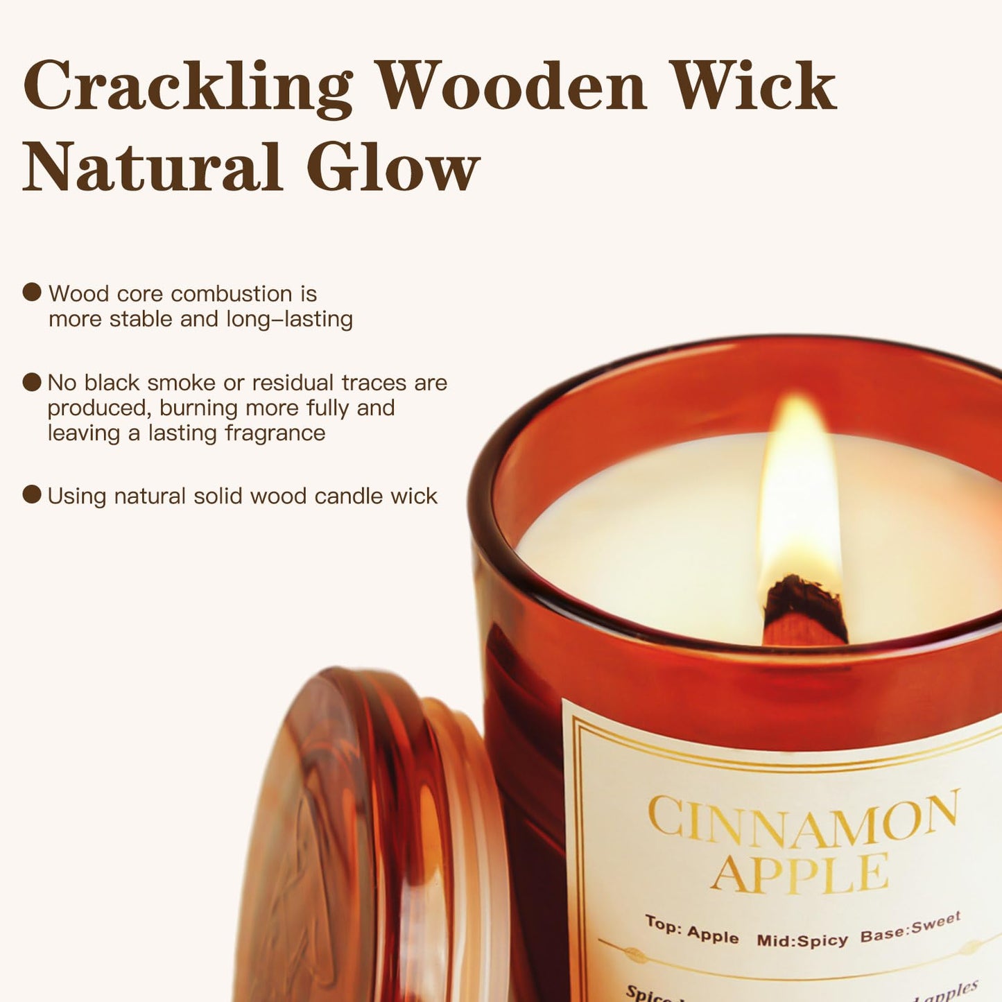 Holiday Candle Gift Set – 2-Pack Cinnamon Apple Wood Wick Soy Candles | Gift Boxes