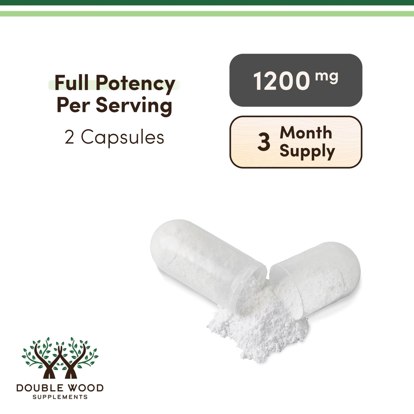 Irish Sea Moss Capsules 1200mg - 180 Count | Double Wood
