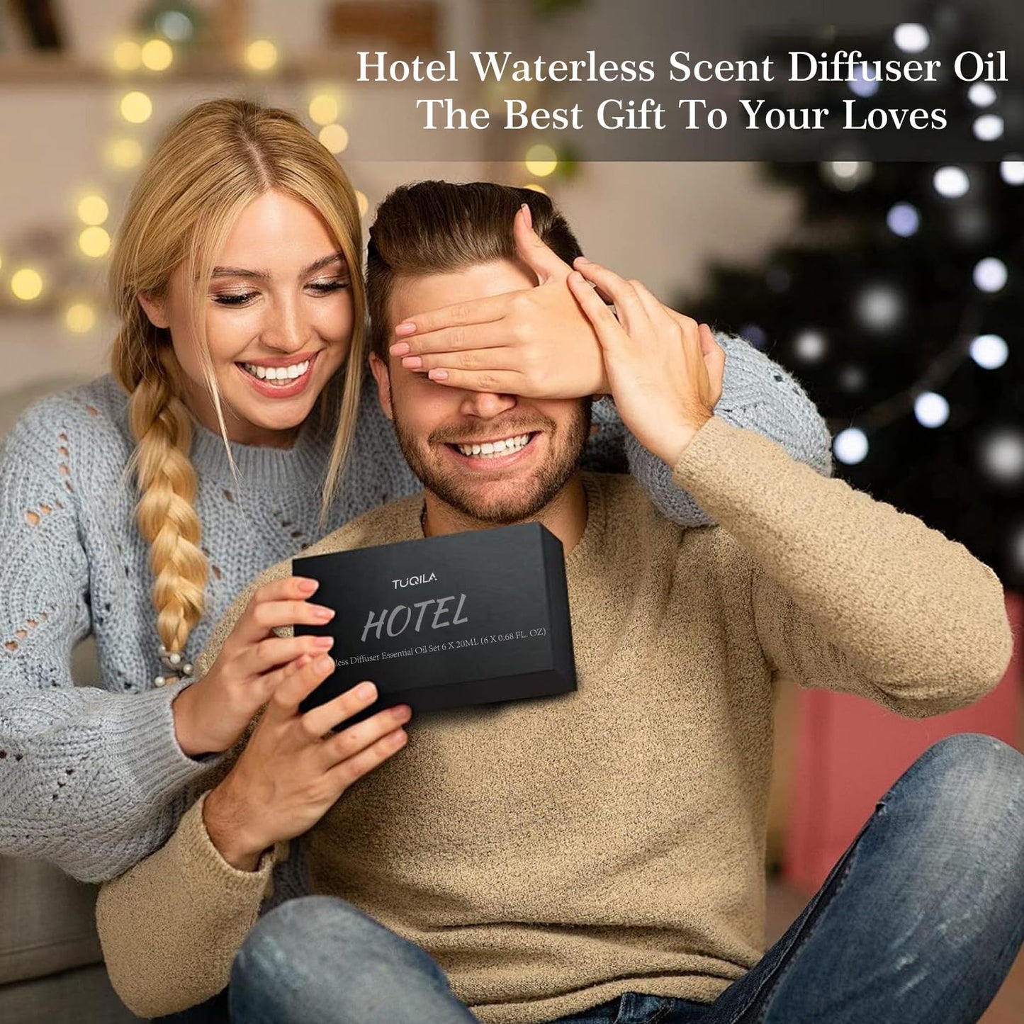 Tuqila Waterless Diffuser Oil Set (6x20mL) – Luxury Hotel Scents: My Way, Olene, Candy Mints, Mysterious, Bergamot, Oud Wood