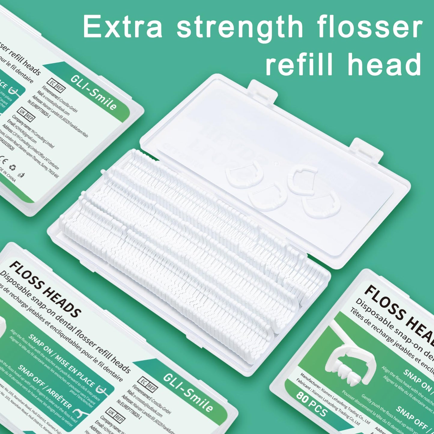 Ultraclean Access Flosser Refill Heads – 80 Count, PFAS Free, Listerine Compatible