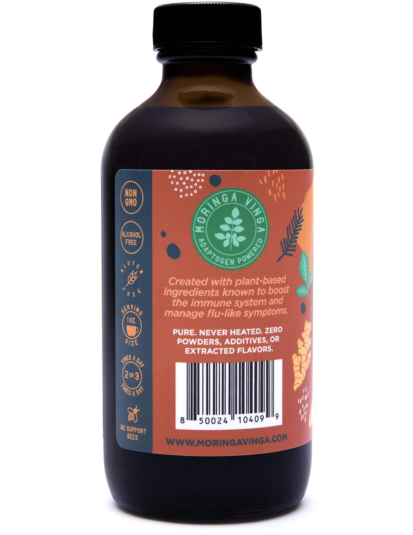 VINGA Lava Raw Apple Cider Vinegar with Moringa – 8 oz | Immune Support