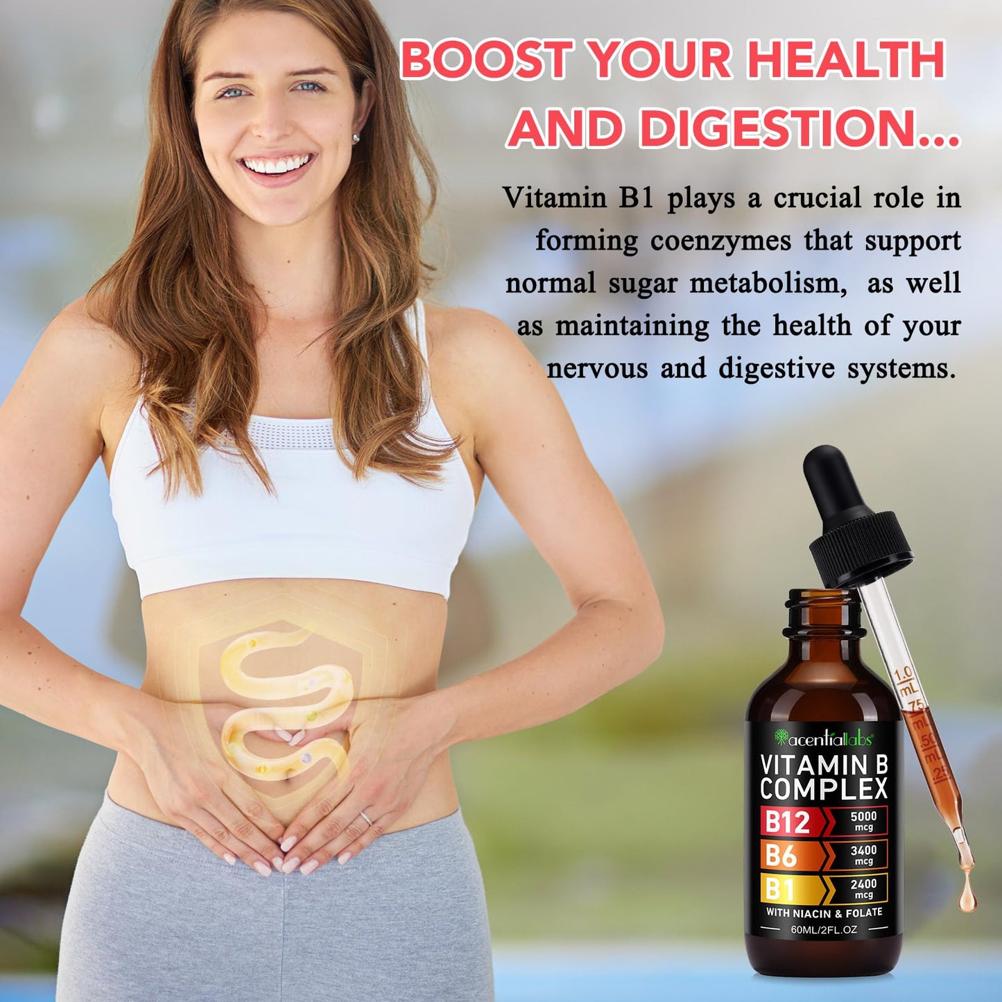 VOGSIG Vitamin B Complex Liquid Drops – Organic B Vitamins for Women, Vegan & Gluten Free