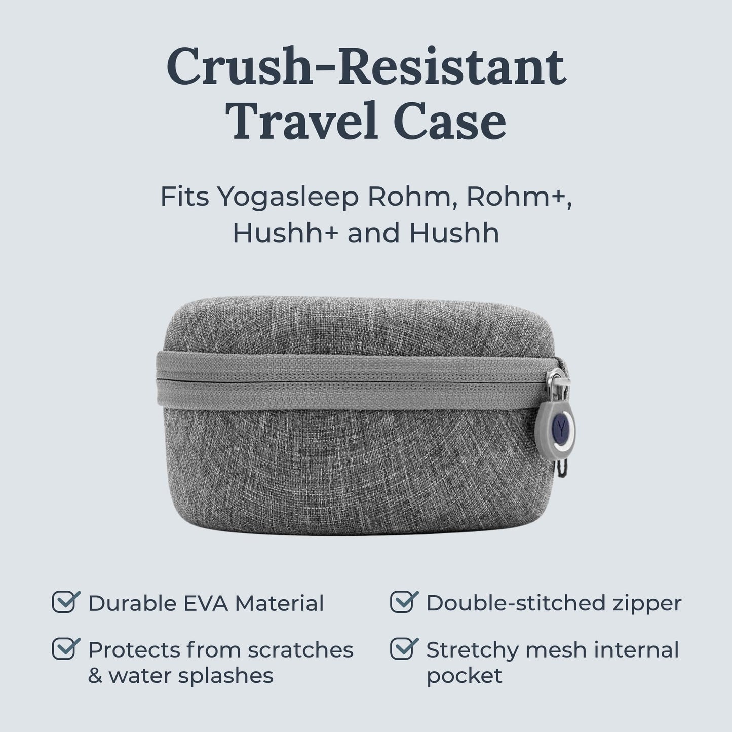Yogasleep Rohm Portable White Noise Sound Machine + Travel Case – Grey