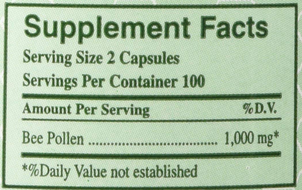 YS Organics Bee Pollen - 200 Capsules - Pack of 2
